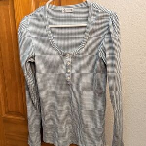 Carve Designs Blue and White Checkered Top